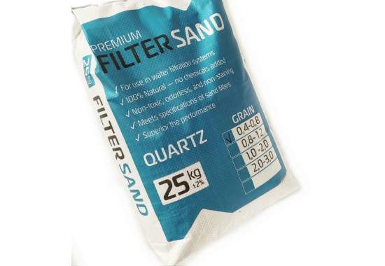 FilterSand 0-4-0-8-25, песок кварцевый для фильтров бассейнов. Фракция 0.4-0.8 мм, 25 кг