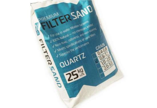 FilterSand 0-8-1-2-25, пісок кварцовий для фільтрів басейнів. Фракція 0.8-1.2 мм, 25 кг