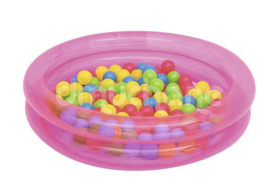 Bestway 51085-pink, надувний дитячий басейн 91х20 см з кульками