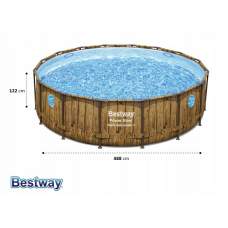 Bestway 56725, каркасний басейн 488 x 122 см Rattan Frame Pools