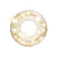 Intex 56274-gold, надувной круг прозрачный, Золотистый, 107см, от 9л