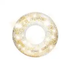 Intex 56274-gold, надувной круг прозрачный, Золотистый, 107см, от 9л