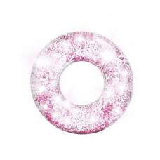 Intex 56274-pink, надувной круг прозрачный, Розовый, 107см, от 9л