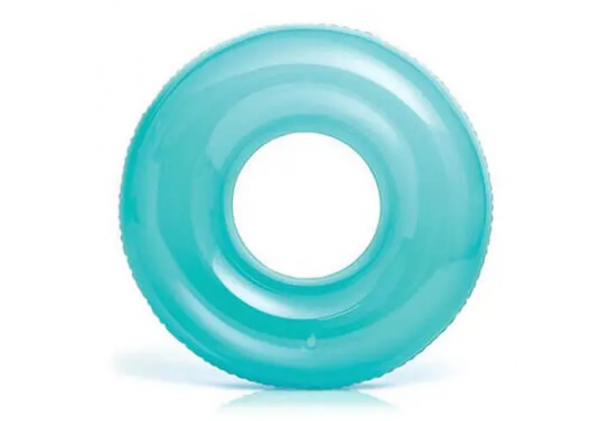 Intex 59260-blue, надувной круг прозрачный Синий. 76см, от 8л