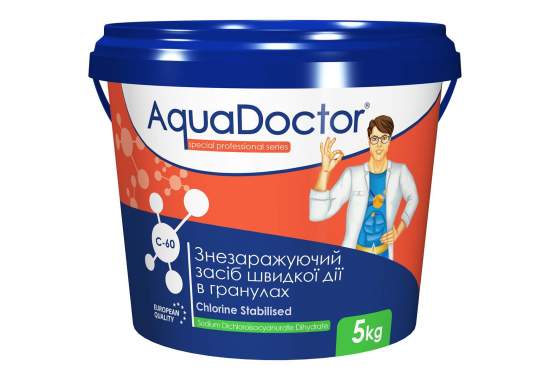 AquaDoctor C60-5, Швидкий (шоковий) Хлор в гранулах, 5кг