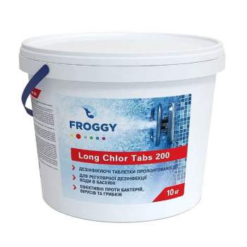 Froggy Т0500-02_10KG, Хлор длительного действия 200 г таблетки, 10кг