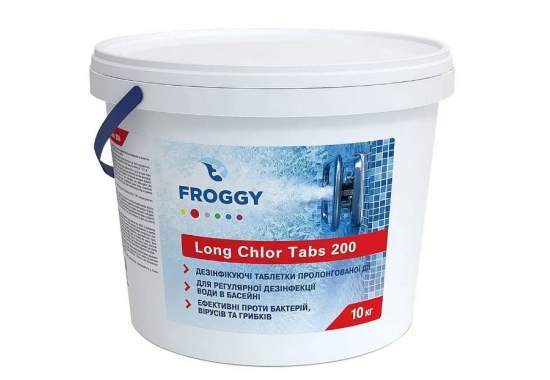 Froggy Т0500-02_10KG, Повільний Хлор, (200г), 10кг