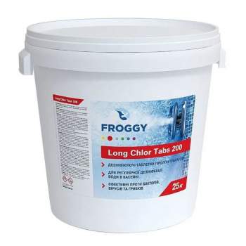 Froggy Т0500-03_25KG, Хлор длительного действия 200 г таблетки, 25кг