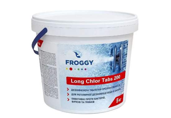 Froggy Т0500-01_5KG, Повільний Хлор, (200г), 5кг