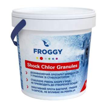 Froggy G0140-10_1KG, Быстрый (шоковый) Хлор гранулы, 1кг
