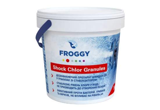 Froggy G0140-10_1KG, Швидкий (шоковий) Хлор, гранули, 1кг