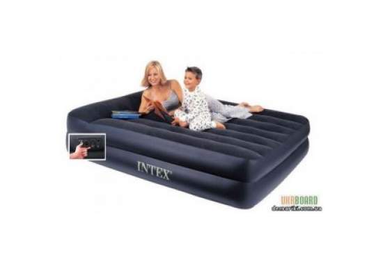Intex 66702, надувная кровать 203 x 152 x 42 см с подголовником
