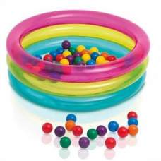 Intex 48674, надувний дитячий басейн 86х25см, в комплекті 50 кульок